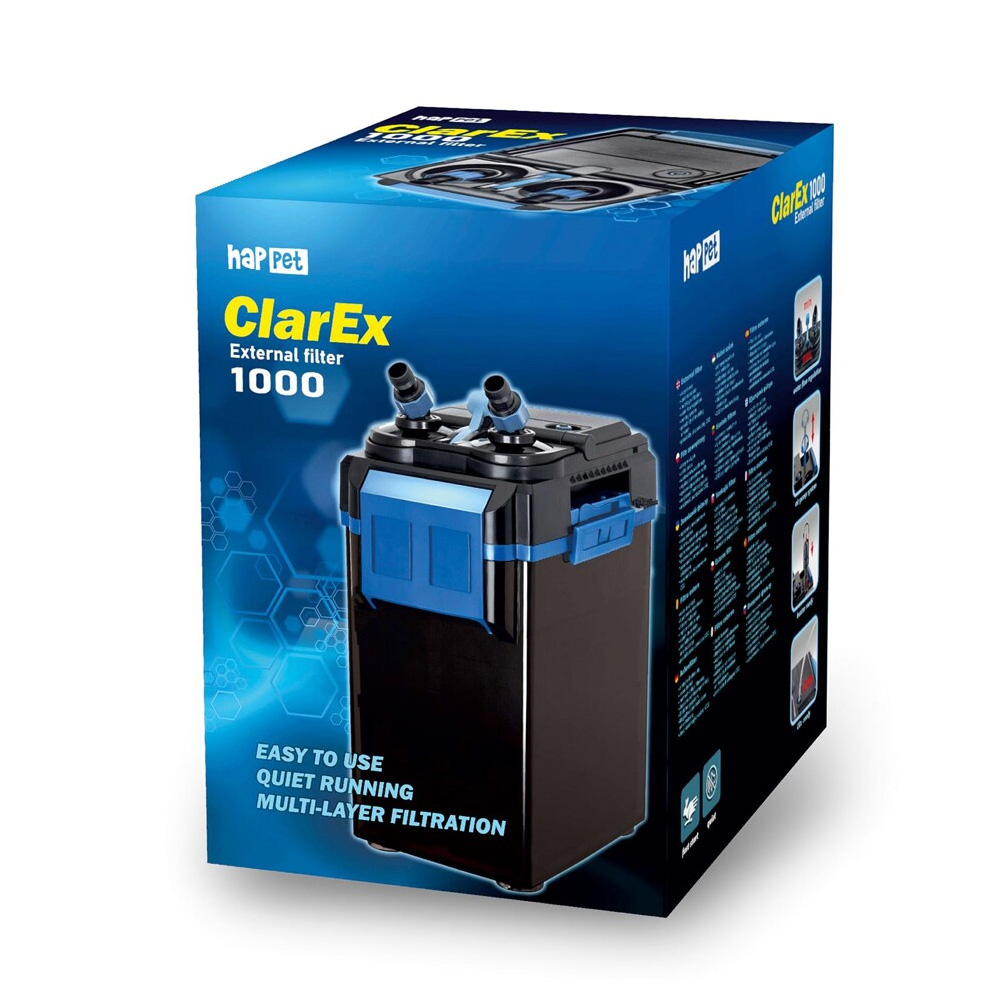 Filtr Zewnętrzny Kubełkowy ClarEx 1000l/h do Akwarium 200-400L Cichy